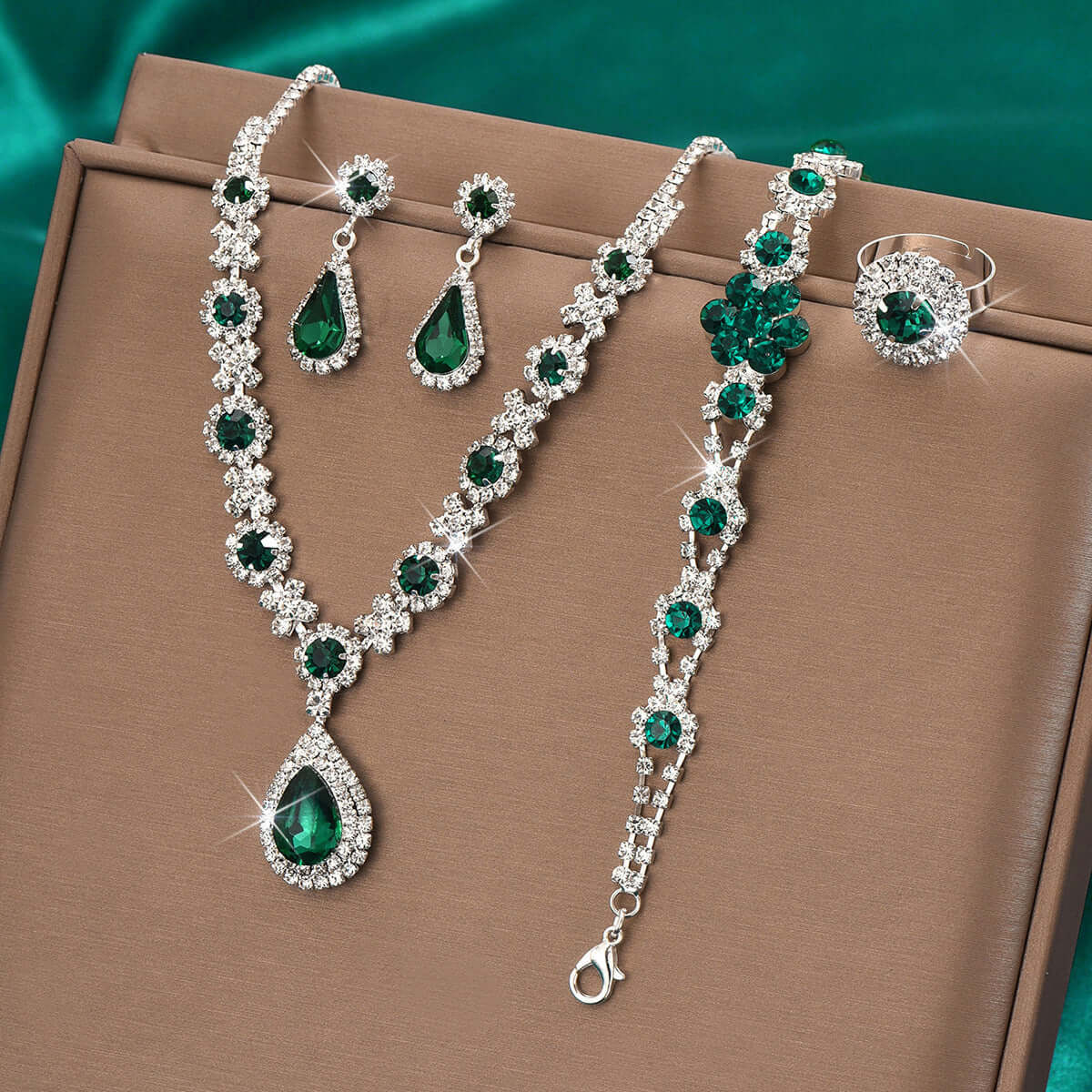 Jewelry Set Bracelet Earrings Necklace And Ringfour