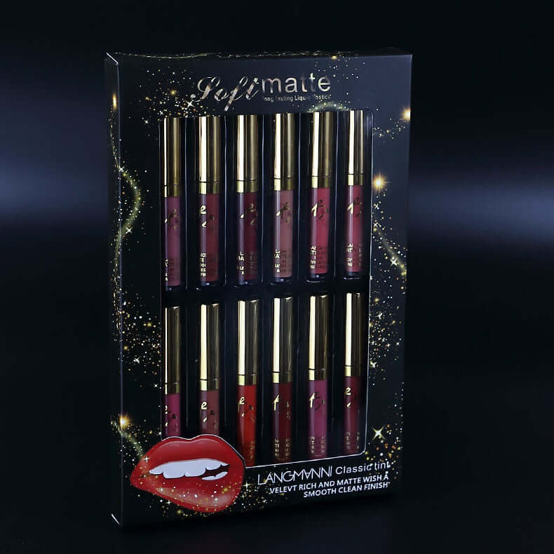 12 Colors Matte Lip Gloss Set Matte Lasting