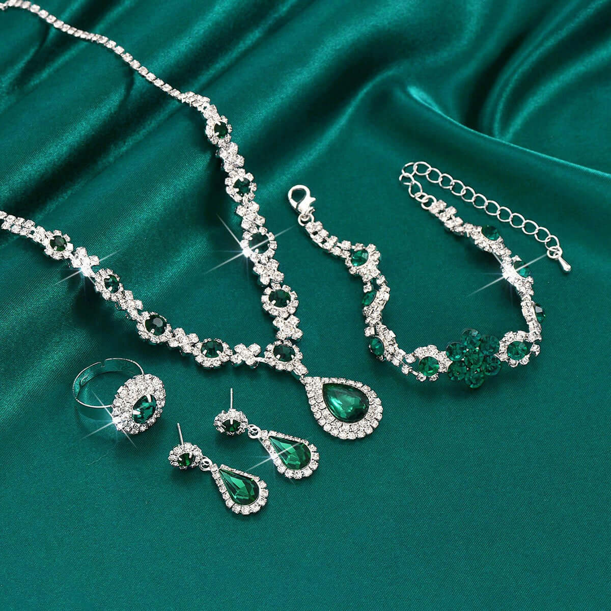 Jewelry Set Bracelet Earrings Necklace And Ringfour