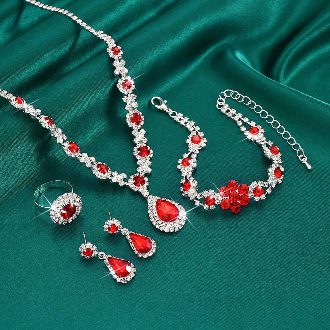 Jewelry Set Bracelet Earrings Necklace And Ringfour