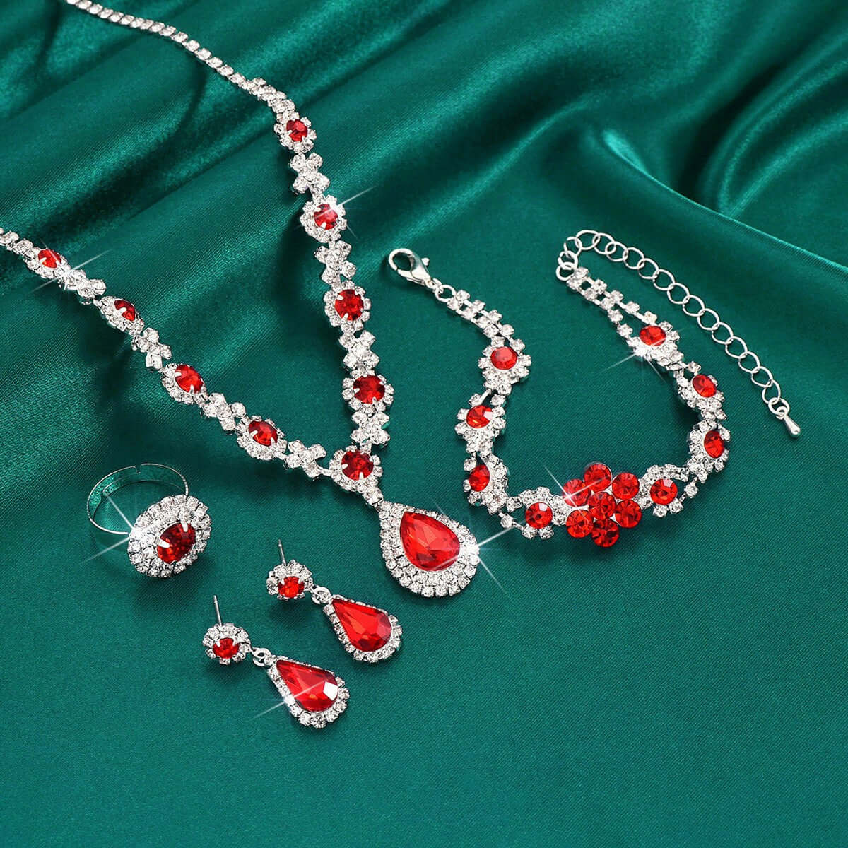 Jewelry Set Bracelet Earrings Necklace And Ringfour
