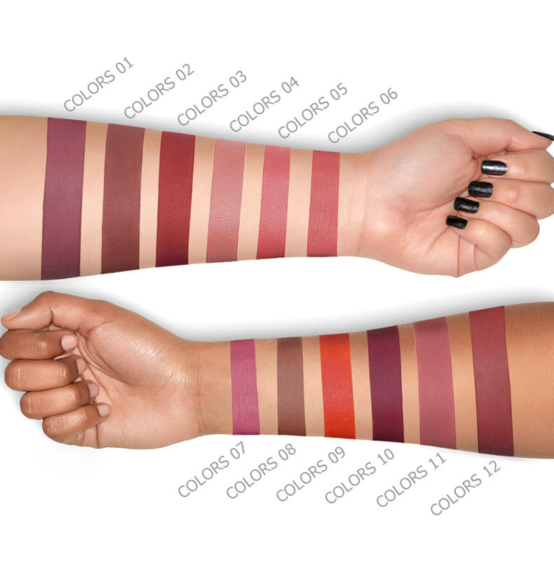12 Colors Matte Lip Gloss Set Matte Lasting
