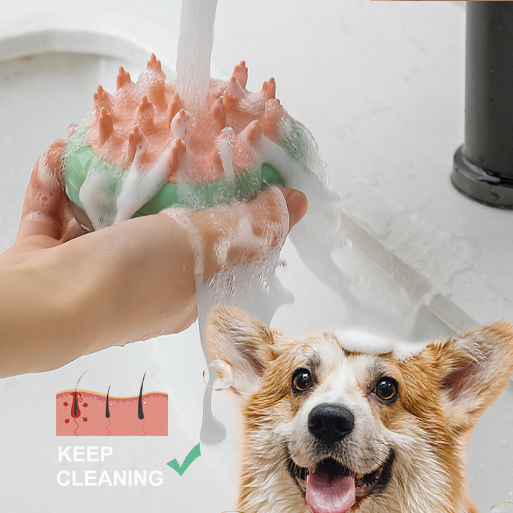 New 2 In 1 Pet Cat Dog Cleaning Bathing Massage Shampoo 