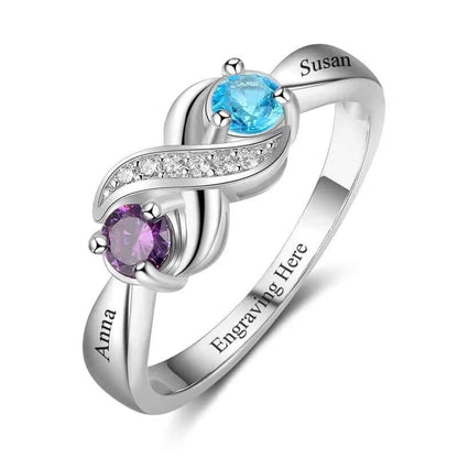 12th Birthday Stone Love Heart Ring