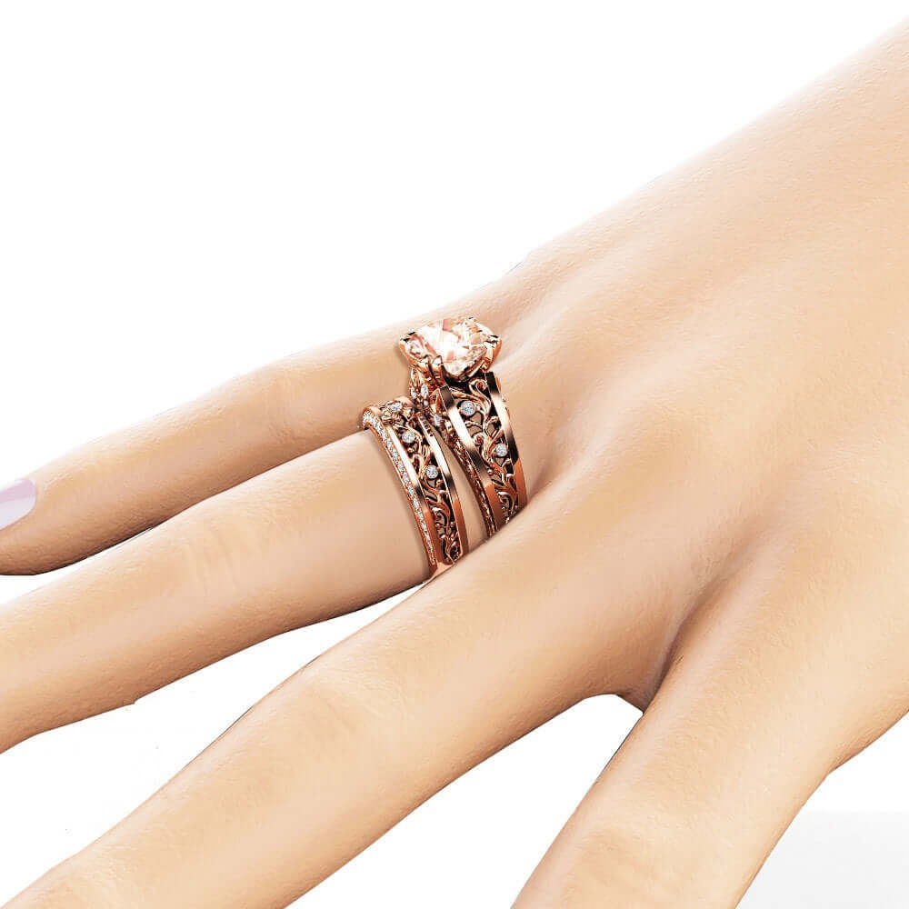 14K Rose Gold Plated Champagne Gemstone