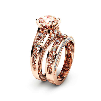 14K Rose Gold Plated Champagne Gemstone