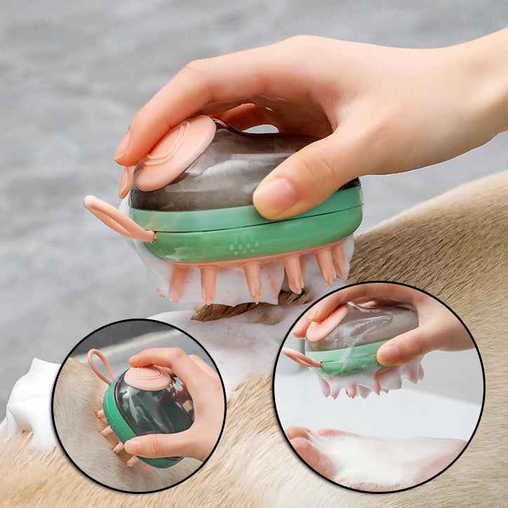 New 2 In 1 Pet Cat Dog Cleaning Bathing Massage Shampoo 