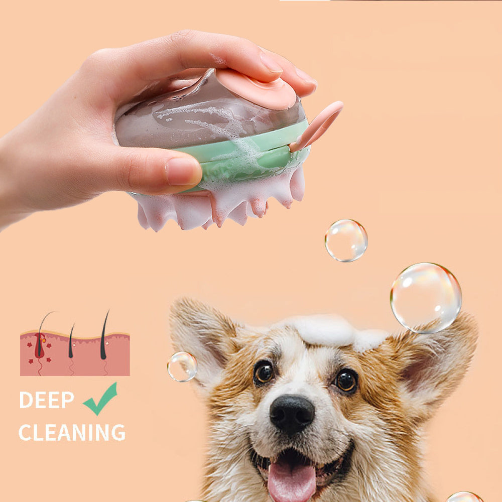 New 2 In 1 Pet Cat Dog Cleaning Bathing Massage Shampoo 
